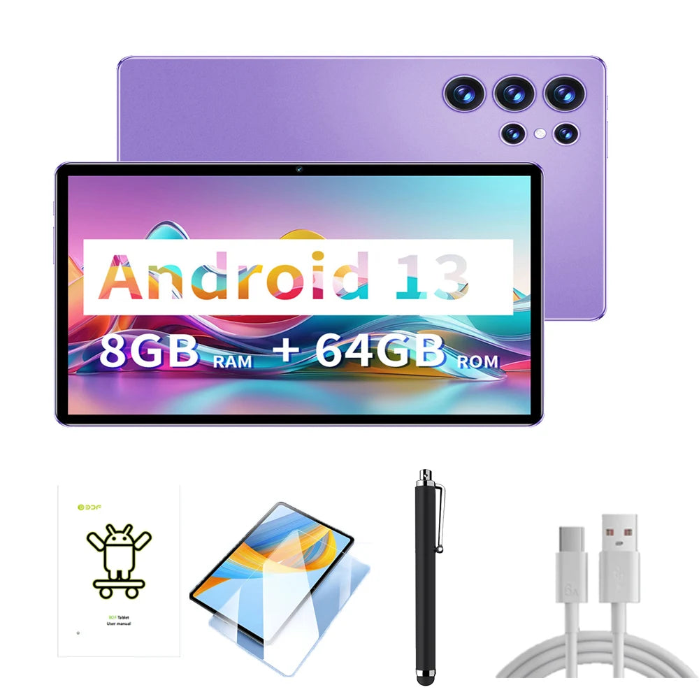6000mAh 8GB+64GB Octa-Core 10.1 Inch Android 13 Tablet