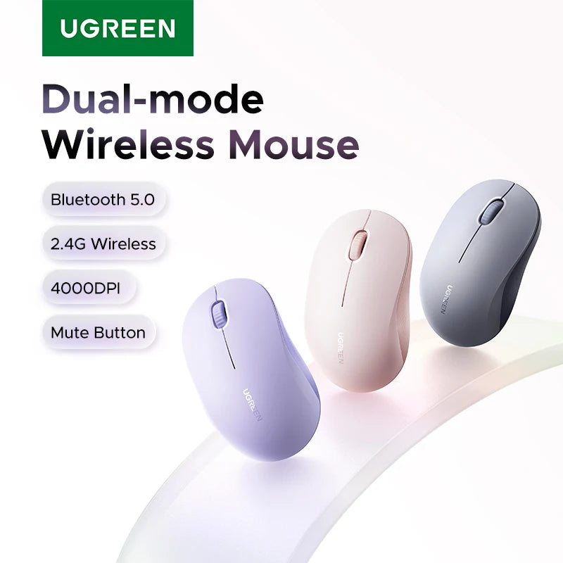 Ugreen Wireless Mouse 2.4G Bluetooth Dual Mode Portable Mouse