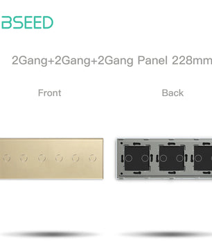 Bseed 10A Alloy 3 Gang Crystal Glass Panel Wall Light Touch Switch