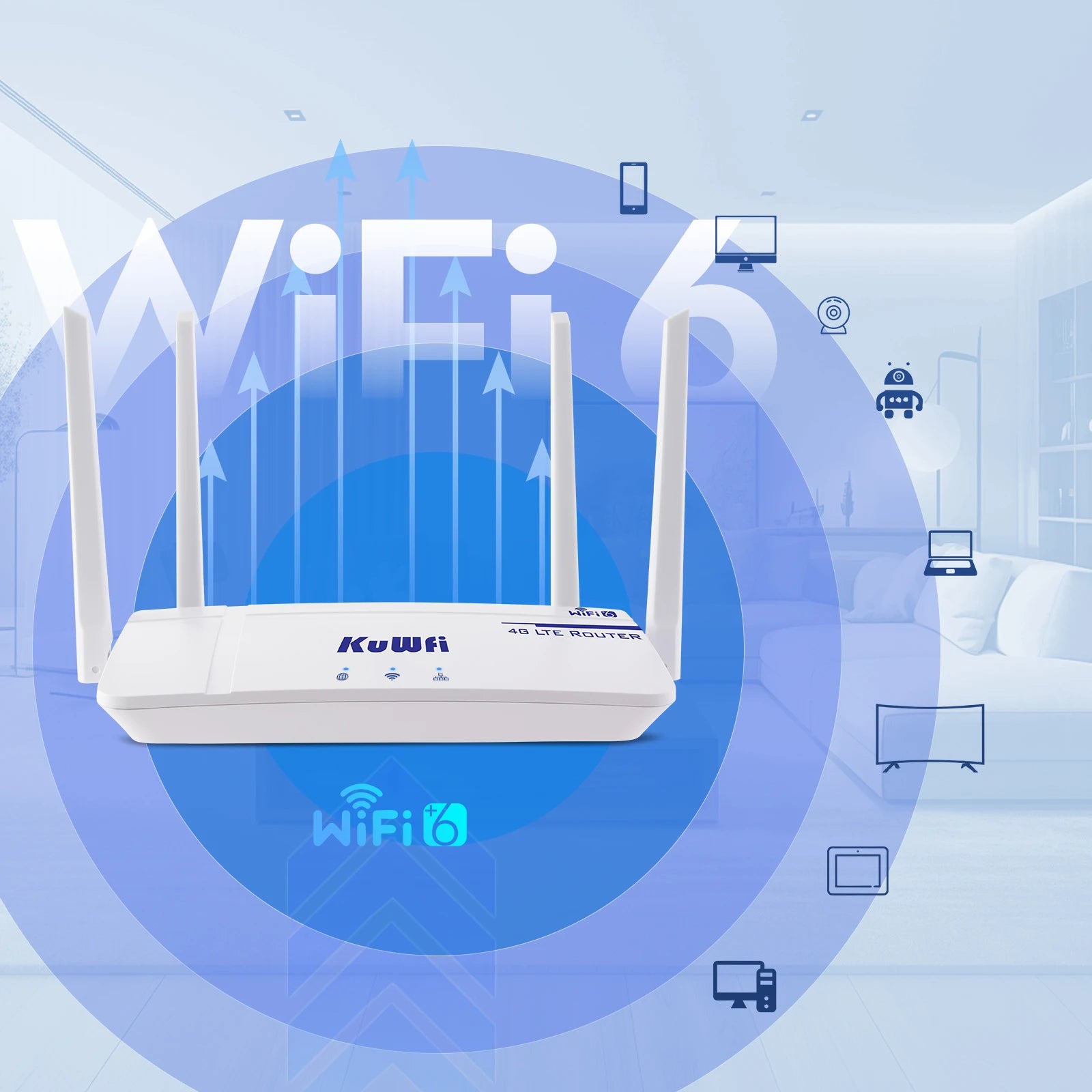 300Mbps 2.4GHz Fixed Antenna LTE Router With SIM Card Slot