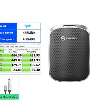 128GB USB 3.2 External Type-C Solid State Drive For Laptop