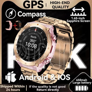 Silica Gel Waterproof Android Round Shaped Amoled Screen Smartwatch