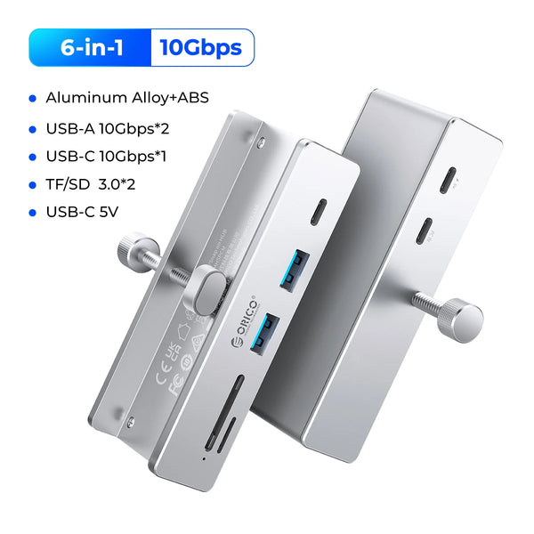 10Gbps Aluminum Alloy USB 3.2 Type-C Hub Fast Reading TF Card
