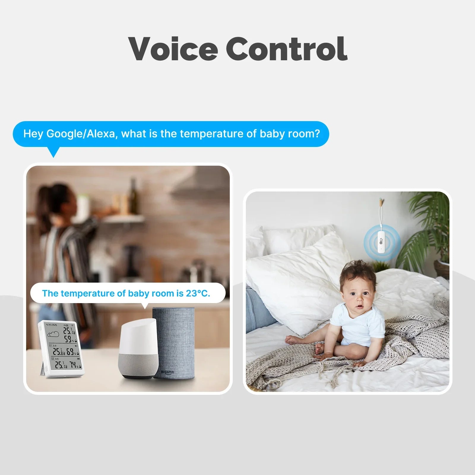 MOES WiFi Smart Temperature Humidity Sensor with Alexa Google Home