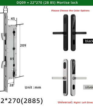Aluminium Alloy Waterproof Bluetooth Reversible Handle Door Lock