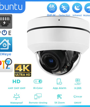 8MP PoE 48V Waterproof CCTV Security Optical Zoom Camera