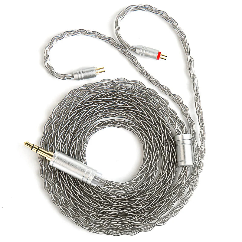 Silver Pleated Copper Flexible Enhanced Durability Headphone Cable