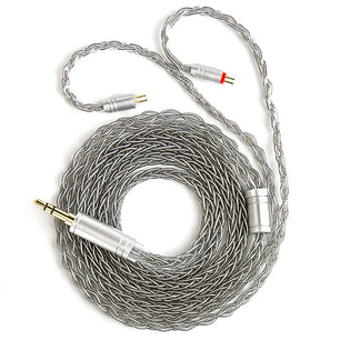 Silver Pleated Copper Flexible Enhanced Durability Headphone Cable