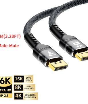 Aluminium 6.3mm HDMI-Compatible 2.1 Extension Cable For Laptop