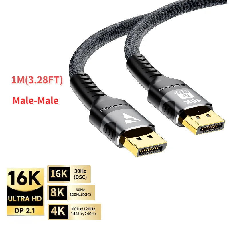 Aluminium 6.3mm HDMI-Compatible 2.1 Extension Cable For Laptop