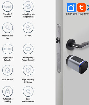 Aluminium Alloy Fingerprint Bluetooth Electronic Reversible Door Lock