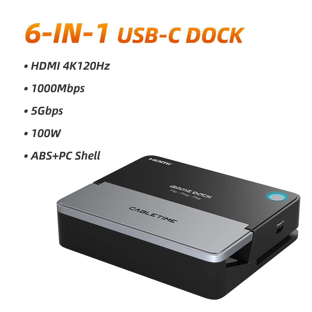 USB C Hub HDMI 4K 120Hz Switch Steam Deck Docking Station