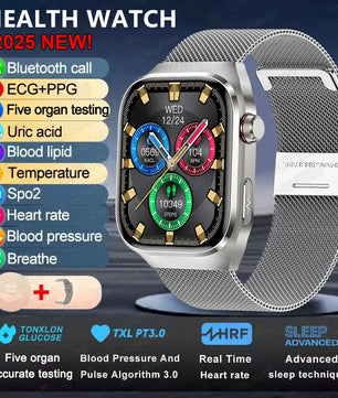 Fine Steel Waterproof Android Square Shaped Bluetooth Smartwatch