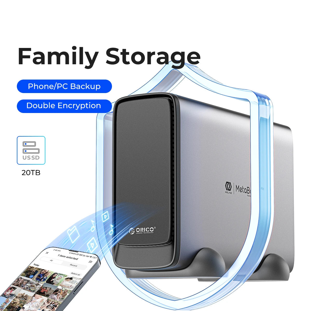 3.5" 1000Mbps Mini Secure Storage MetaBox For Laptop And Desktop