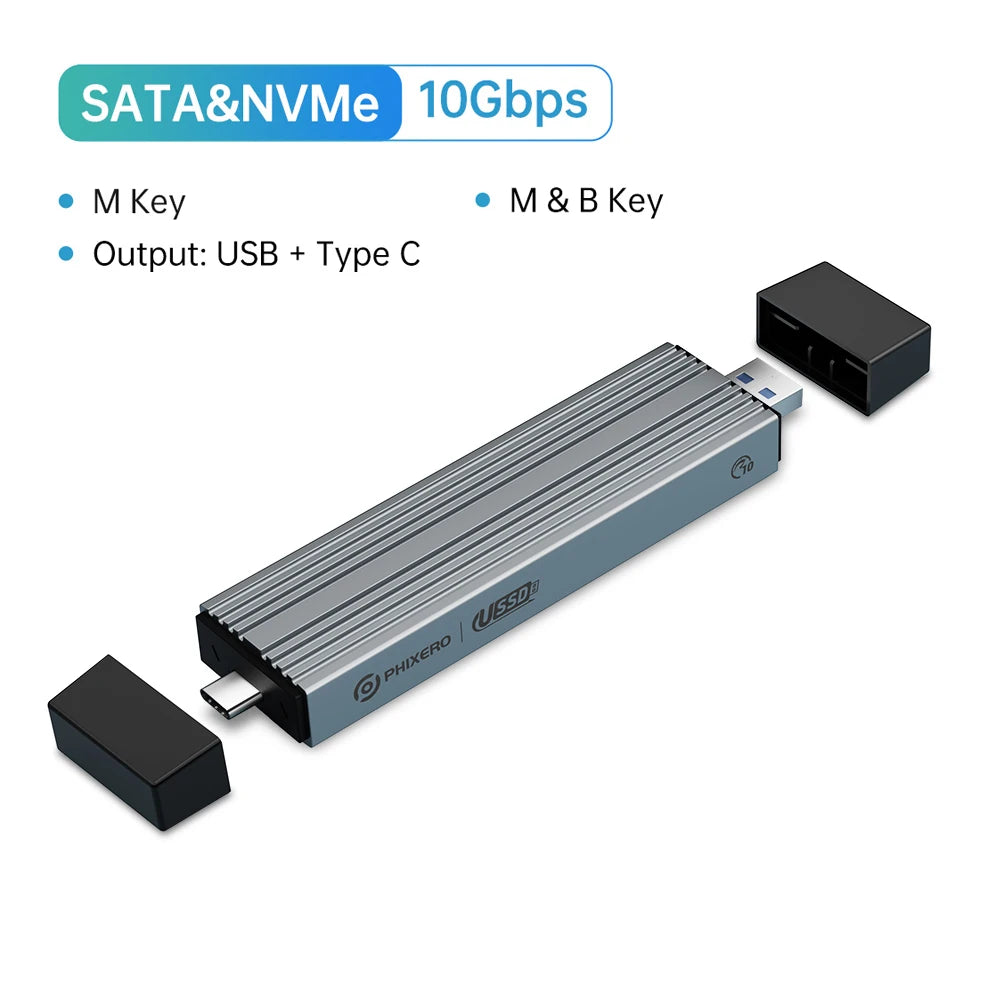 Dual Protocols M.2 NVME External Solid State Drive For Laptop