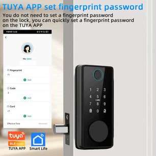 Zinc Alloy Fingerprint Bluetooth Deadbolt Reversible Password Lock