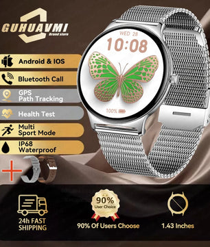 Silica Gel Full Touch Screen Android Round Shaped Digital Smartwatch