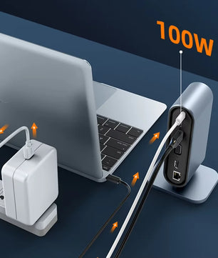 12-IN-1 Metallic Type-C HDMI Compatible RJ45 Docking Station