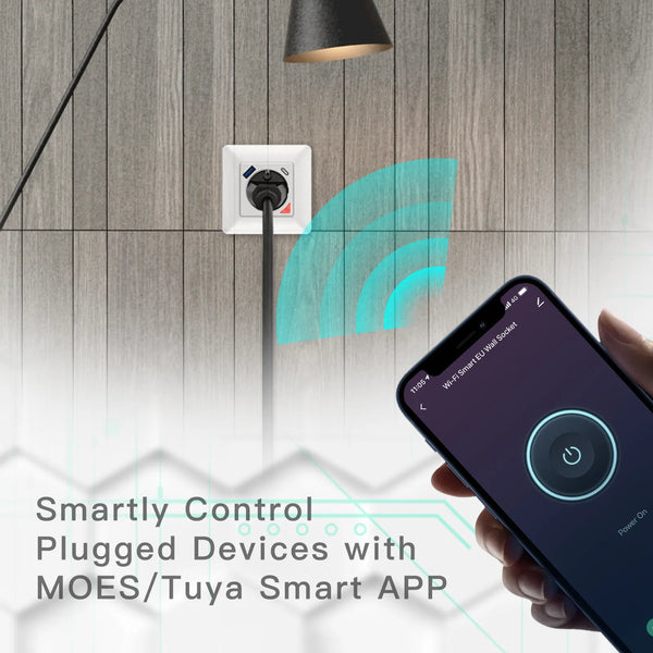 Moes Plastic Panel Wireless WIFI Control Smart Power Socket