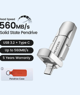 128GB - 2TB USB 3.2 External Flash Memory Solid State Pen Drive