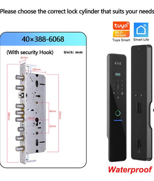 Wifi R2 IP66 Waterproof Fingerprint Electronic Lock With Camera