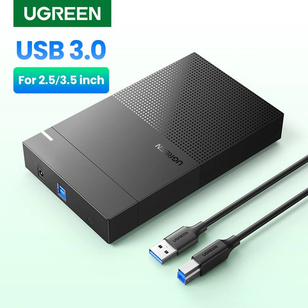 Ugreen 2.5" 3.5" SATA To USB 3.0 External HD Hard Drive Enclosure