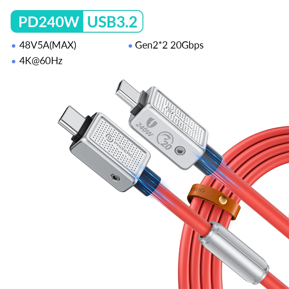 40Gbps Aluminum Alloy PD240W Type-C Fast Charging Cable