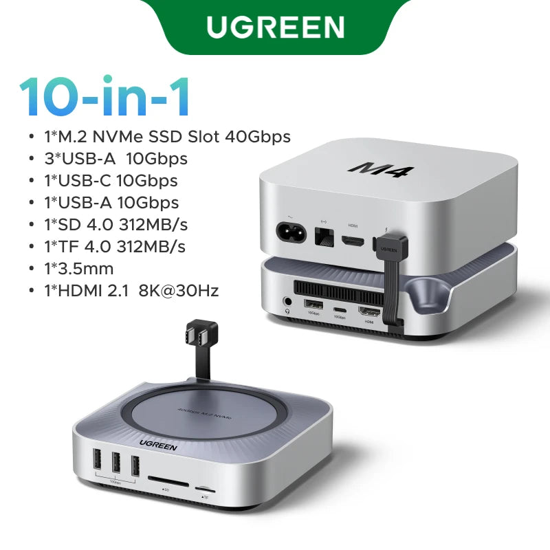 Ugreen 40Gbps Multiport Docking Station For Mac Mini M4 Pro