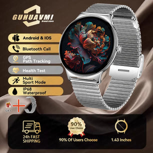 Silica Gel Full Touch Screen Android Round Shaped Digital Smartwatch