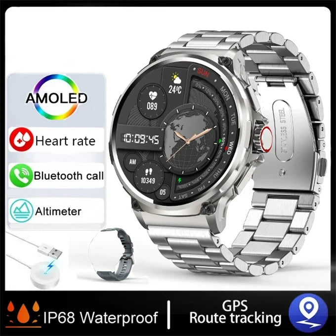 Silica Gel Waterproof Bluetooth Fitness Tracker Round Smartwatch