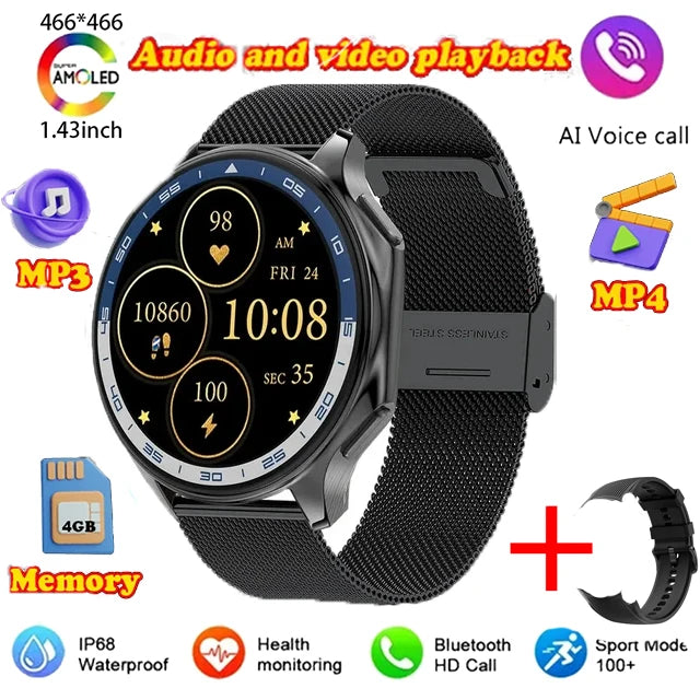 Silica Gel Waterproof Large Memory Android Round Shape Smartwatch