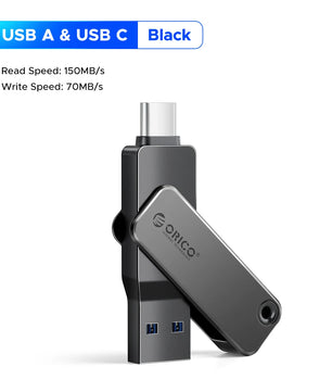 Orico 150MB/s Gen 1 Dual USB-C & USB-A Mini Thumb Drive