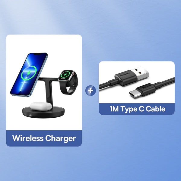 3 in 1 20W Magnetic Wireless Charger Stand For iPhone Holder