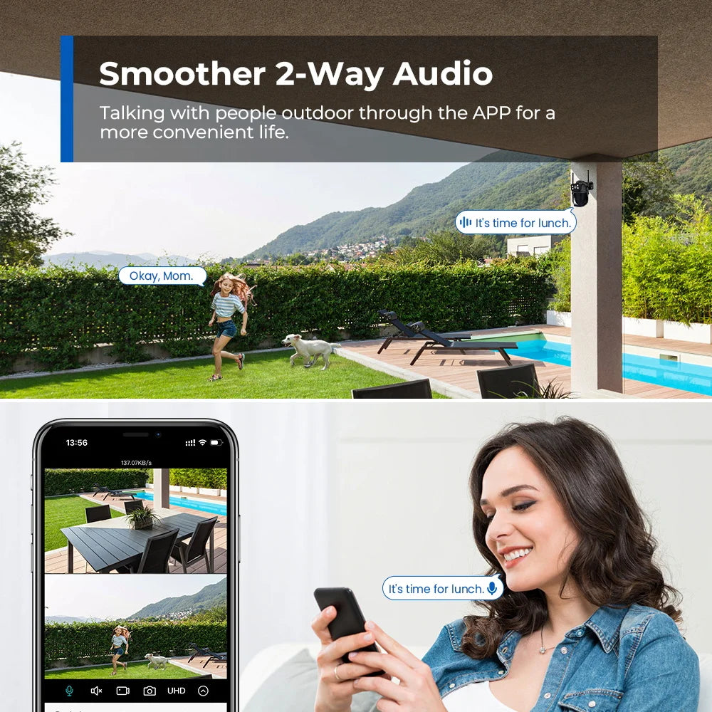 IP66 8MP Digital Zoom WIFI Outdoor Waterproof Surveillance Camera