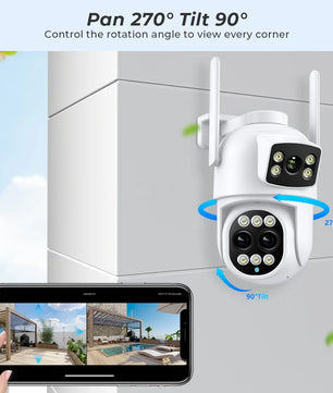 IP66 12MP Digital Zoom WIFI Dual Screens Waterproof Dome Camera