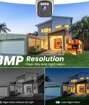 1080P 8MP 4K Dual Lens Solar Powered Wireless Camera