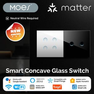 MOES WiFi Smart Glass Panel Light Switch with Alexa Google Home