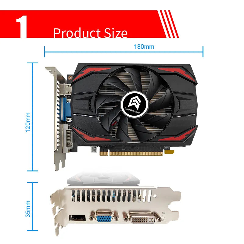 1GB HD6700 Series GDDR5 AMD Single Fan Graphics Card For PC