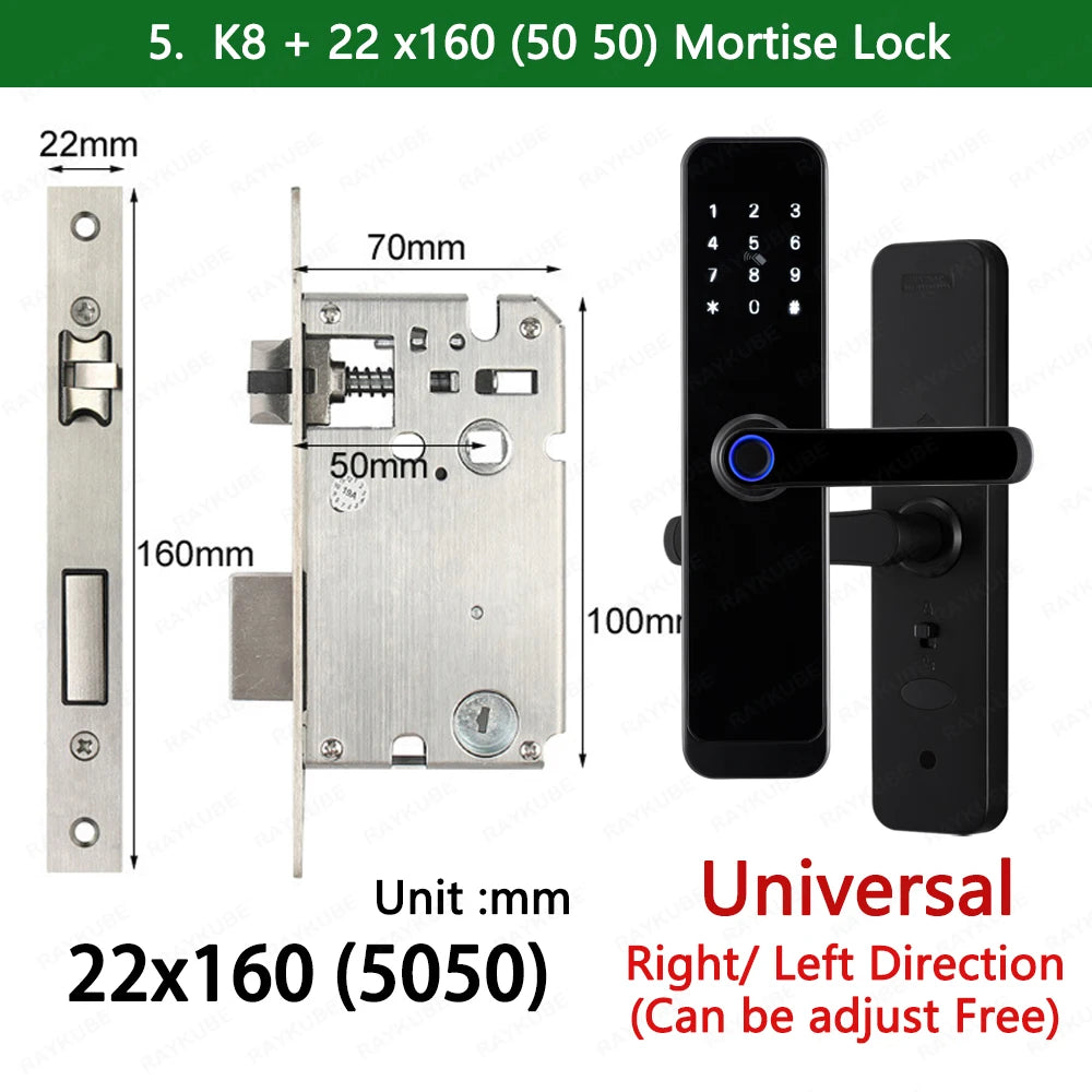 Wifi Smart Fingerprint Digital Electric Door Lock with Longer Handle Panels