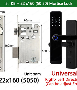 Wifi Smart Fingerprint Digital Electric Door Lock with Longer Handle Panels