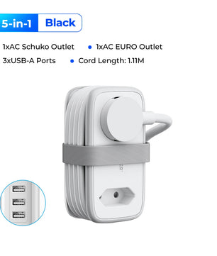 1875W EU Plug Electrical Power 1.1M Extension Charging Adapter