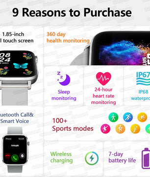 Rubber Waterproof Android Square Shaped Amoled Screen Smartwatch