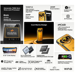 S200 X 5G Rugged Android Normal Screen Fast Charging Smartphone
