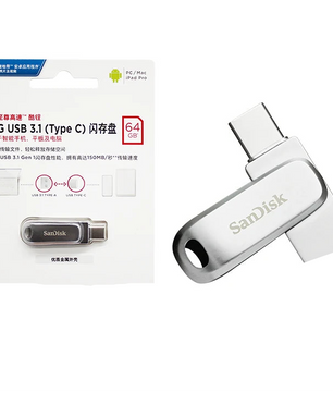 USB 3.2 Metal Dual Pen Drive U Disk for Computer and Phone