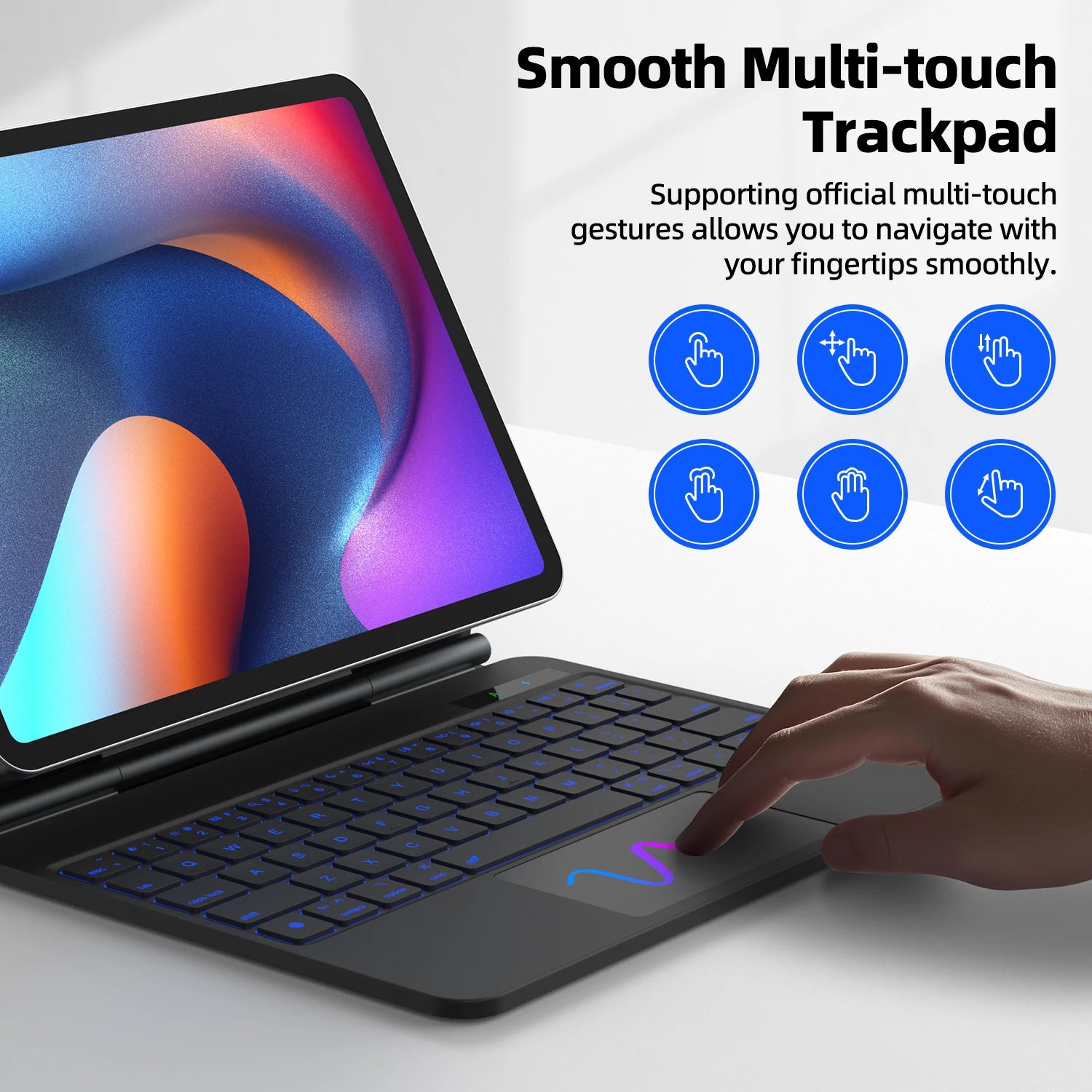 11 Inches Wireless Magnetic Magic Keyboard Case for Apple iPad