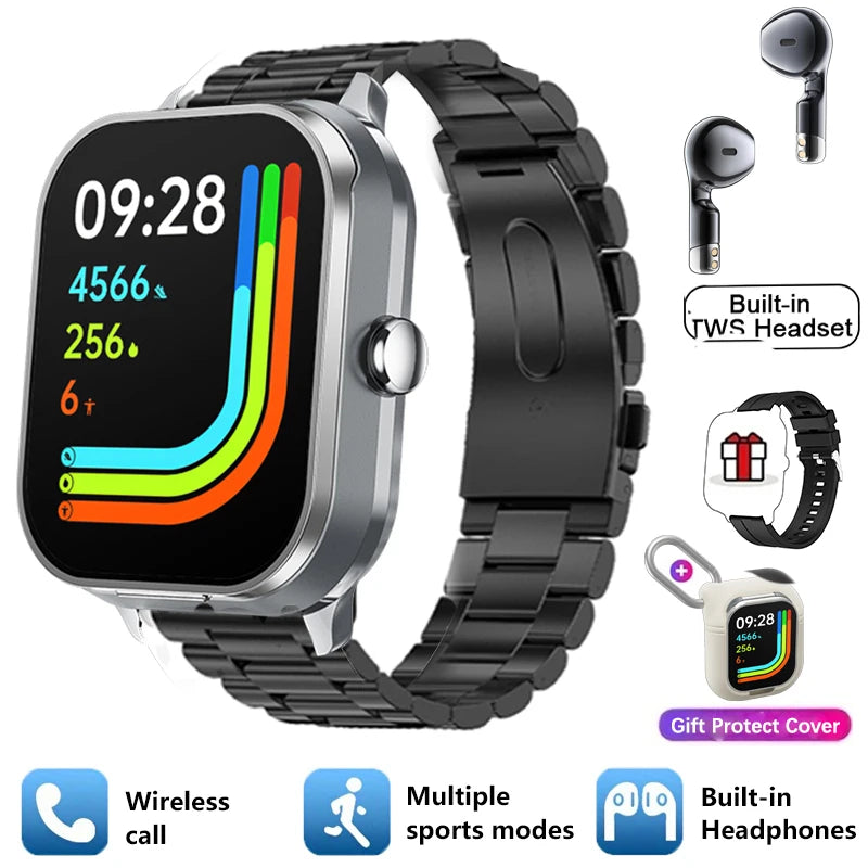 Silica Gel Waterproof Heart Rate Tracker Android Square Smartwatch