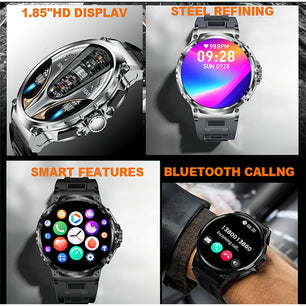 Silica Gel Waterproof Bluetooth Fitness Tracker Round Smartwatch