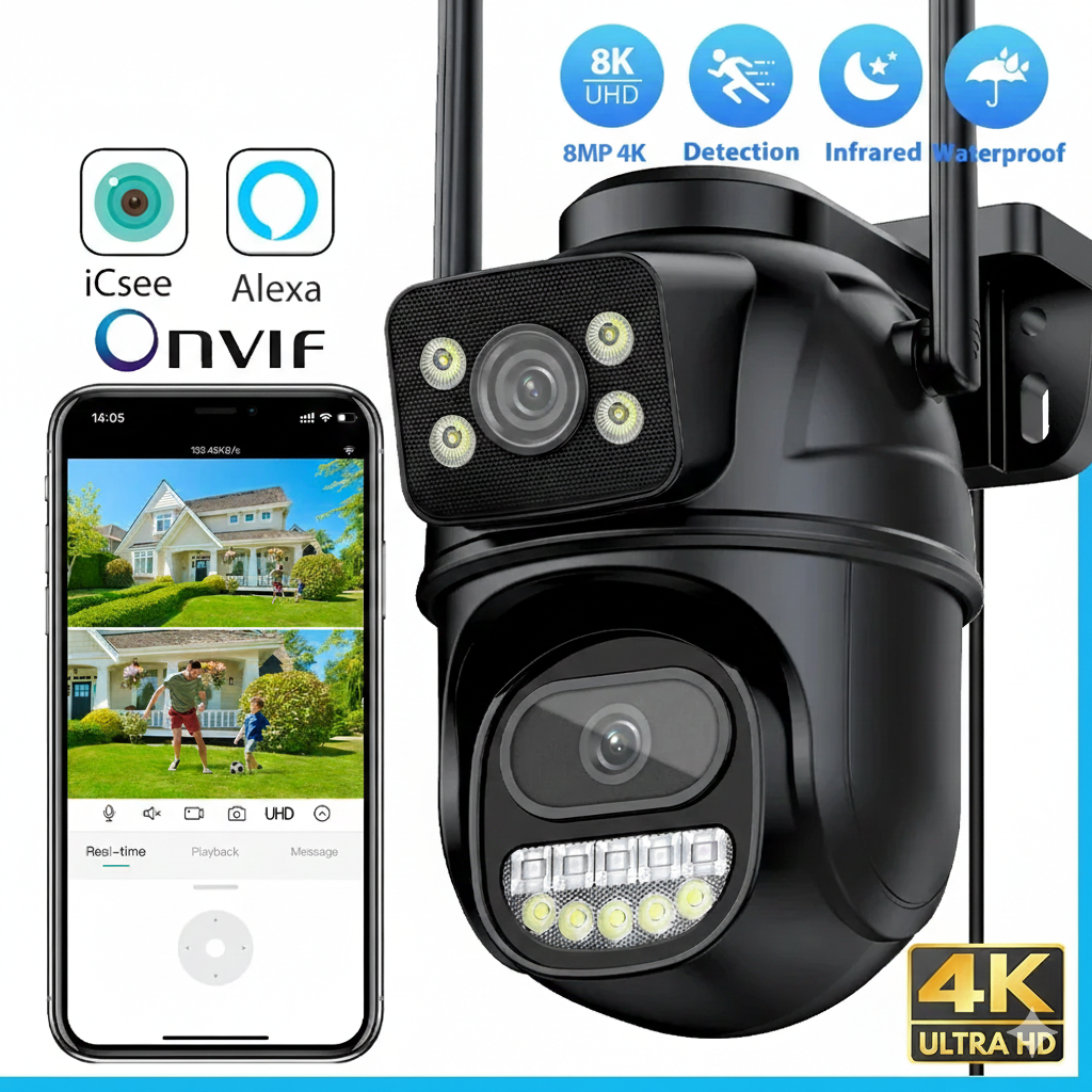 IP66 8MP Digital Zoom WIFI Outdoor Waterproof Surveillance Camera