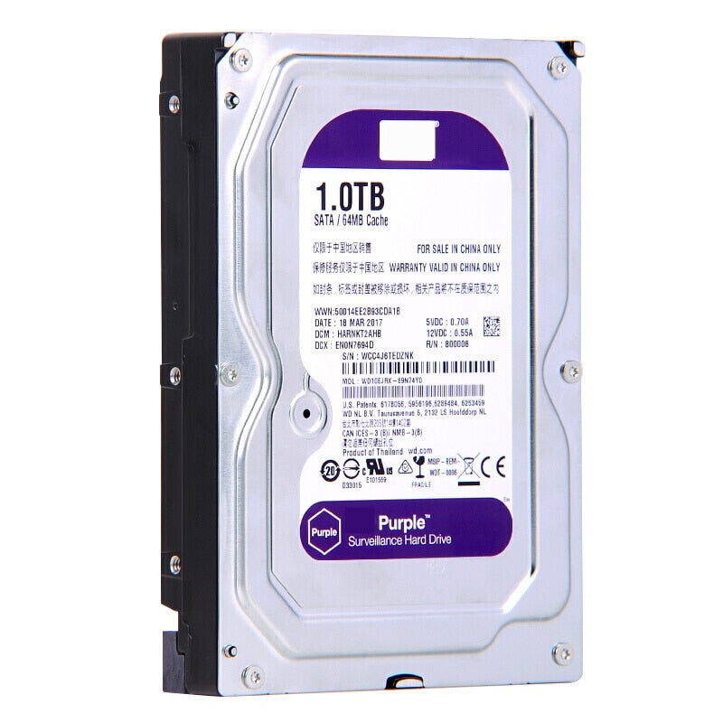1TB 3.5" 6 Gb/s 64MB 5400RPM Internal Hard Disk For Surveillance