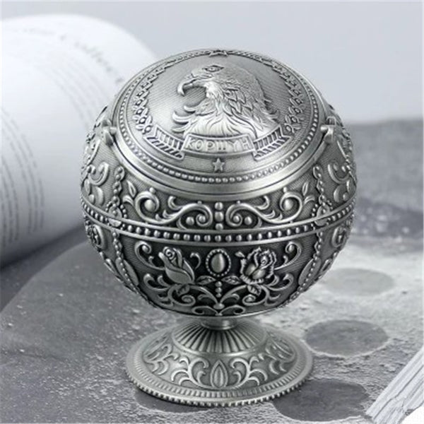 Metallic European Antique Globe Creative Ashtray Office Decor